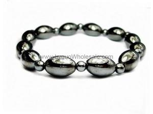 Hematite Stone Beaded Stretch Bracelet